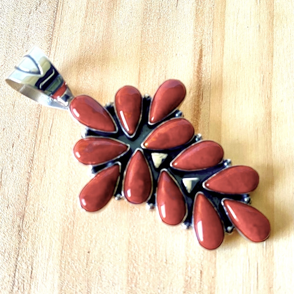 Jay King Desert Rose Trading DTR Red Jasper .925 Pendant